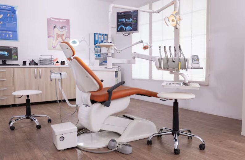 Modern dental operatory with chair and equipment